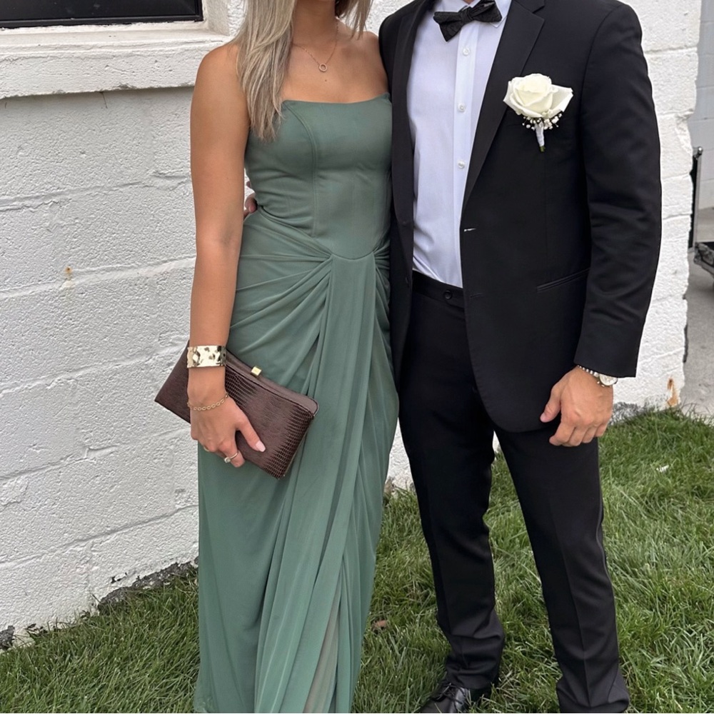 Azazie Anais Eucalyptus Maxi Dress